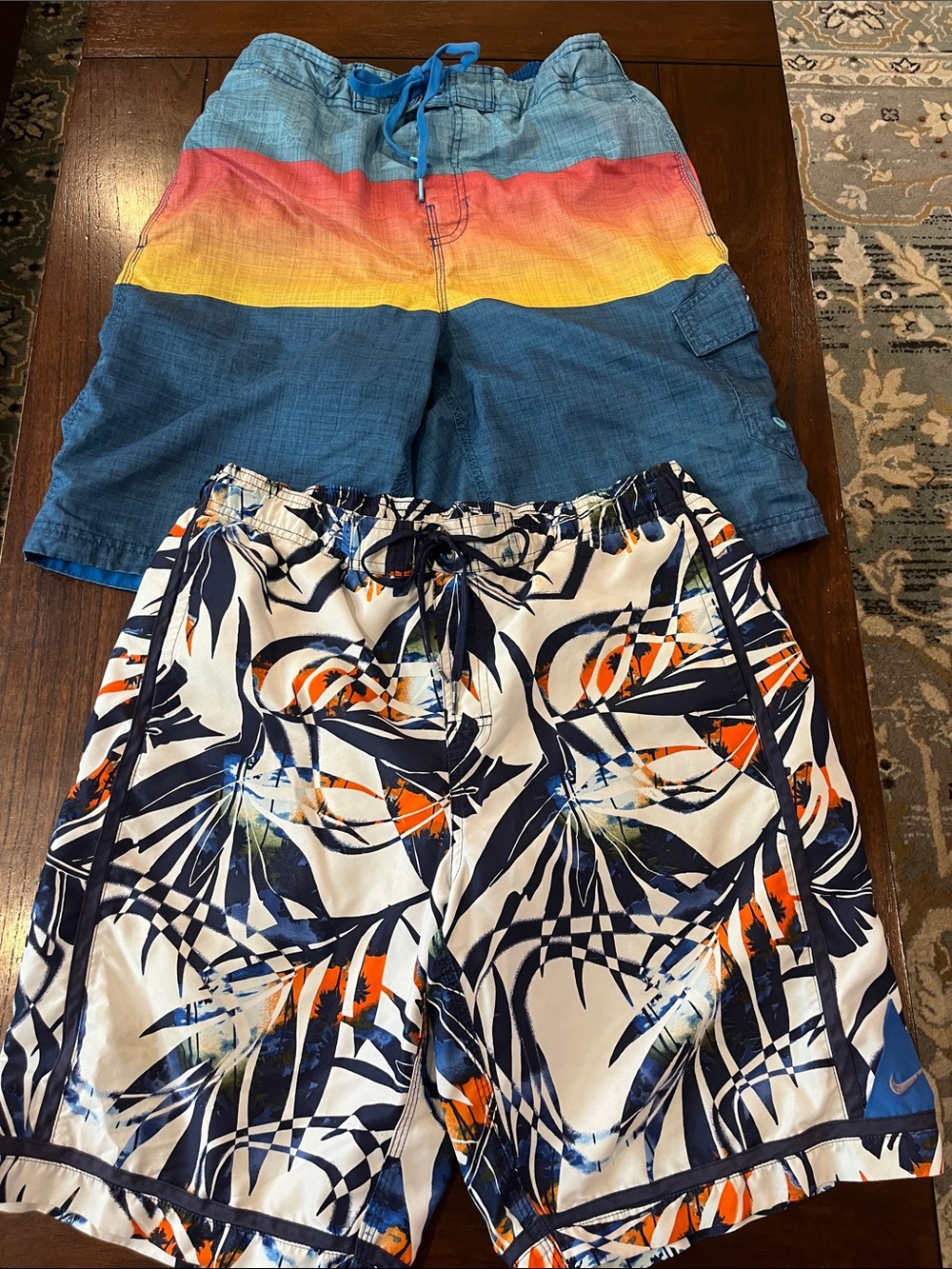 Nike & Speedo Multi-Color Striped & Tropical Swim Shorts Set